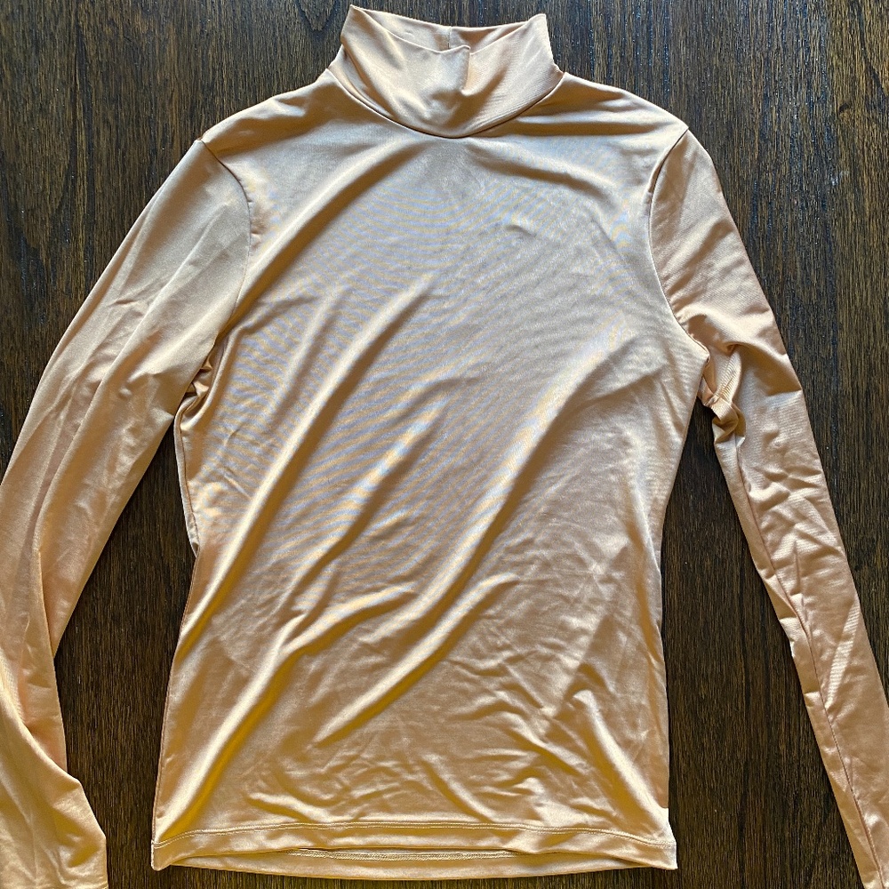 Asos Bronze Long Sleeve Turtleneck Top Sz: 4/ S